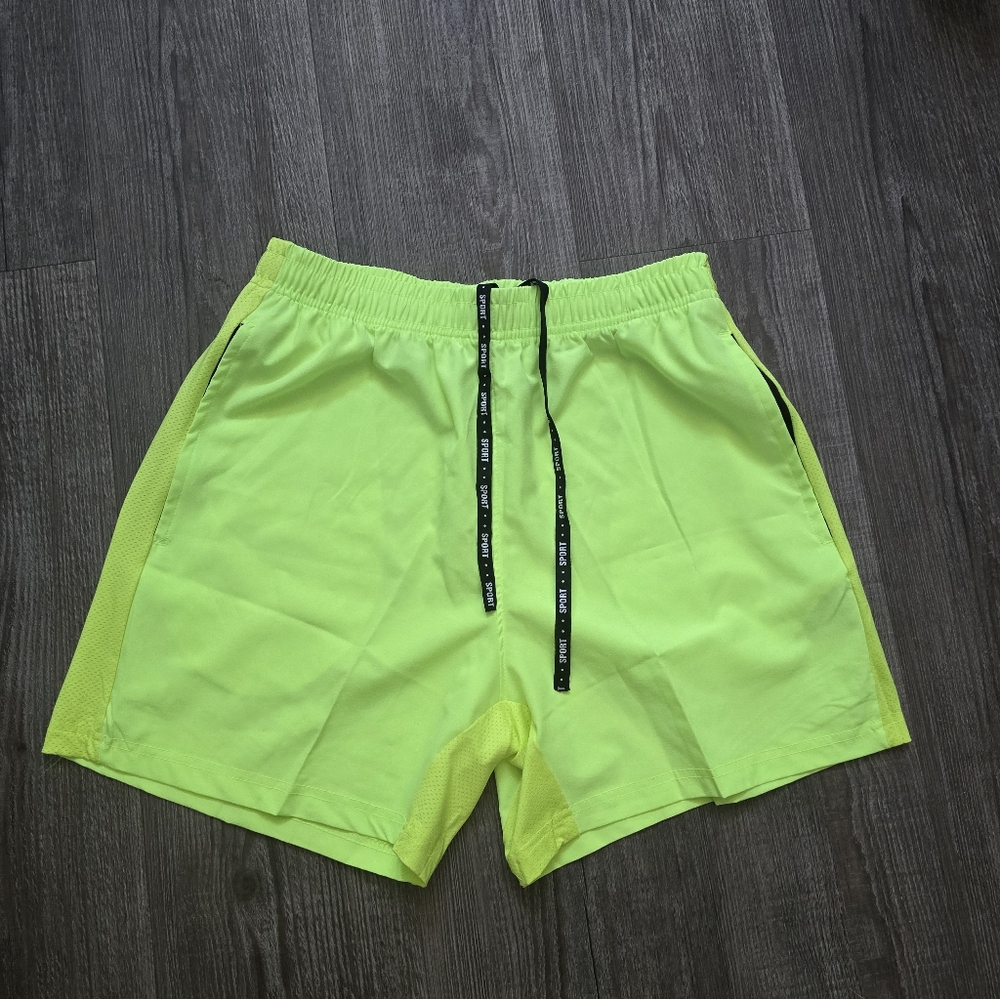 Neon yellow pull on shorts boys size small